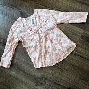 Anthropologie Charming Pink Floral Blouse